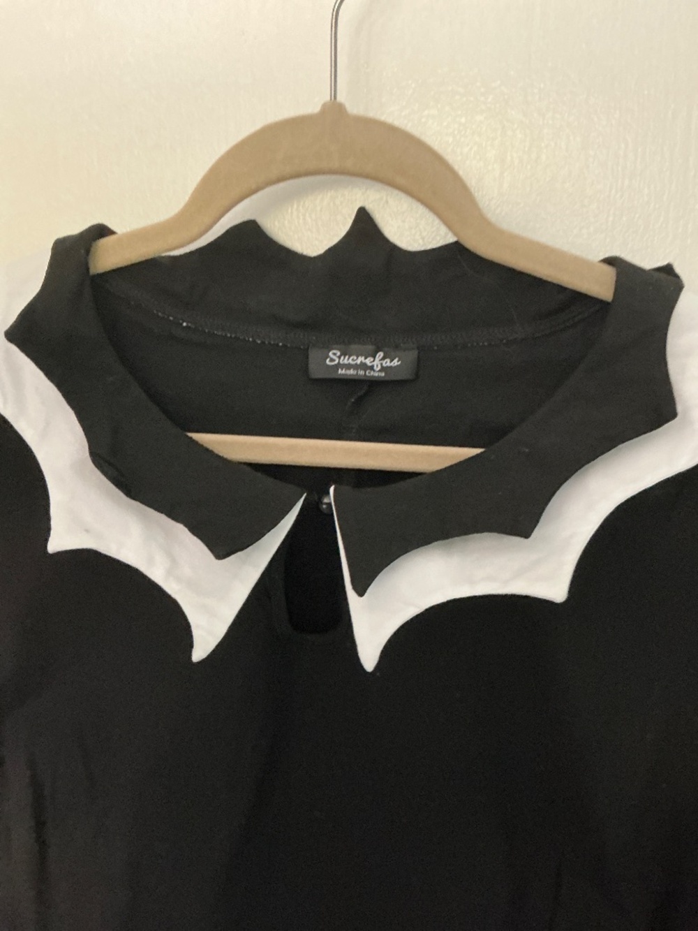 Spooky Cute Black Bat Halloween Dress Peter Pan Collar Goth Skater Dress - Picture 2 of 5